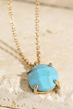 Pendant Necklace With Round Faceted Semi Precious Gem