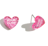 Pink Conversation Heart Earrings