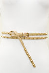 Studded Double Wrap Skinny Belt