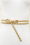 Studded Double Wrap Skinny Belt