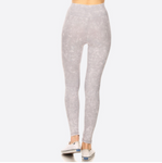 Stone Wash Seamless Moto Leggings- Grey